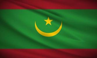 realistische golvende vlag van Mauritanië achtergrond vector. Mauritanië golvende vlag vector