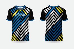 moderne t-shirt sport design race jersey uniform voor- en achteraanzicht vector