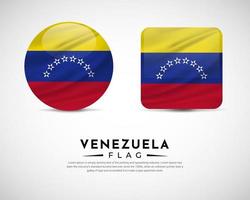 realistische venezuela vlag pictogram vector. set van venezuela vlag embleem vector