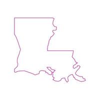 Louisiana kaart op witte achtergrond vector