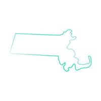 massachusetts kaart op witte achtergrond vector