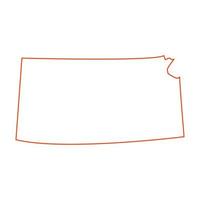 Kansas kaart op witte achtergrond vector