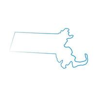 massachusetts kaart op witte achtergrond vector