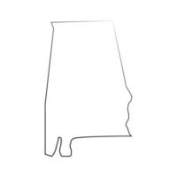 alabama kaart op witte achtergrond vector