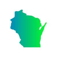 wisconsin kaart op witte achtergrond vector