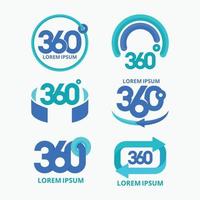 360 technologie logo set vector