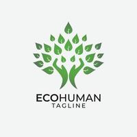 eenvoudig wellness eco-logo ontwerpsjabloon vector