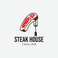 retro steak logo ontwerpsjabloon vector