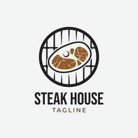 retro steak logo ontwerpsjabloon vector