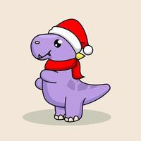 kerst dino mascotte vector