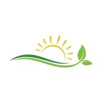 boerderij logo, groen logo, landschap logo vector