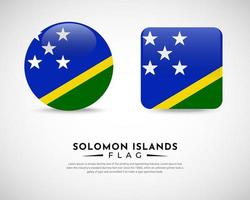 realistische Salomonseilanden vlag pictogram vector. set van Salomonseilanden vlag embleem vector
