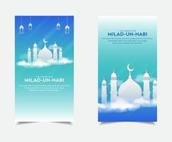 prachtige maulid nabi muhammad ontwerpsjabloon verhalen of mawlid profeet muhammad islamitische verhalen vector