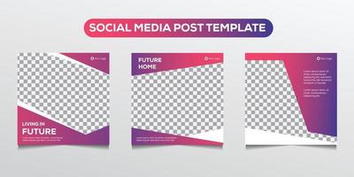 set van onroerend goed social media post, huis te koop social media post template. vector eps 10