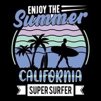 zomerdag en strand typografie vector t-shirt ontwerp, illustratie, grafisch element