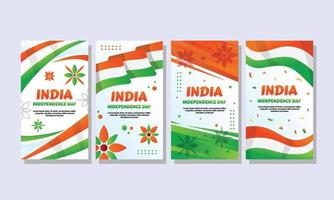 india onafhankelijkheidsdag sociale media vector