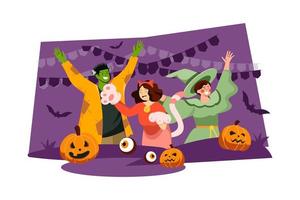 halloween illustratie concept. vlakke afbeelding geïsoleerd op een witte achtergrond vector