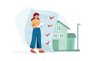 huis feedback platte illustraties concept vector