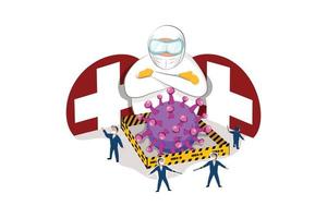 coronavirus lockdown vlakke afbeelding concept vector