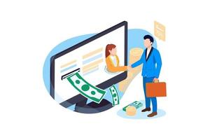 geld verdienen online vector