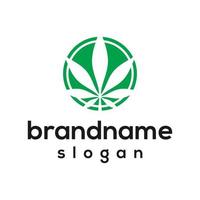 vectorafbeelding van cannabis logo ontwerpsjabloon vector