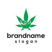 vectorafbeelding van cannabis logo ontwerpsjabloon vector