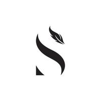 eerste letter s-logo met veer vector logo-ontwerp.