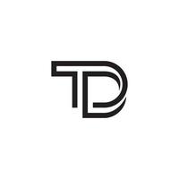 td of dt beginletter logo ontwerp vector