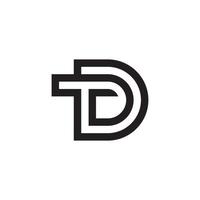 td of dt beginletter logo ontwerp vector
