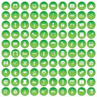 100 maskerpictogrammen instellen groene cirkel vector