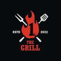 grill vuur nummer 1 logo vector