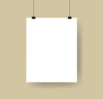 leeg hangend model sjabloon realistisch a3 a4 poster banner aankondiging display flyer achtergrond productpresentatie tentoonstelling showcase promotie vector