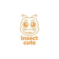 hoofd cartoon schattig insect grote glimlach logo ontwerp vector grafisch symbool pictogram illustratie creatief idee