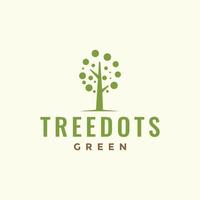 groene boom met stippen blad modern logo ontwerp vector grafisch symbool pictogram illustratie creatief idee