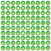 100 beveiligingspictogrammen instellen groene cirkel vector