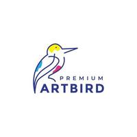 zeer fijne tekeningen abstract vogel ijsvogel logo ontwerp vector grafisch symbool pictogram illustratie creatief idee
