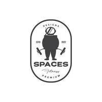 astronaut sportschool logo ontwerp vector grafisch symbool pictogram illustratie creatief idee