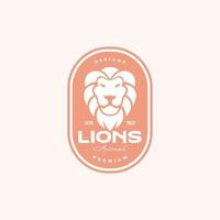 gekleurde vintage badge met leeuw logo ontwerp vector grafisch symbool pictogram illustratie creatief idee