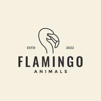 lijn flamingo minimalistisch hipster logo ontwerp vector grafisch symbool pictogram illustratie creatief idee