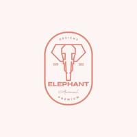 hoofd lijn veelhoek olifant badge logo ontwerp vector grafisch symbool pictogram illustratie creatief idee