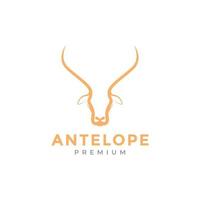 hoofd minimale antilope lange hoorn logo ontwerp vector grafisch symbool pictogram illustratie creatief idee