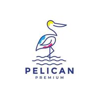 zeer fijne tekeningen abstract vogel pelikaan meer logo ontwerp vector grafisch symbool pictogram illustratie creatief idee