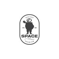astronaut met gitaar muziek logo ontwerp vector grafisch symbool pictogram illustratie creatief idee