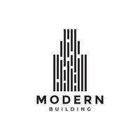 moderne architect wolkenkrabber gebouw futuristisch logo ontwerp vector grafisch symbool pictogram illustratie creatief idee