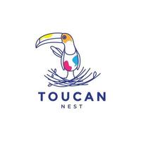 abstracte toekan vogel met nest logo ontwerp vector grafisch symbool pictogram illustratie creatief idee