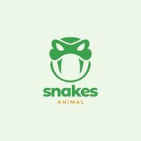 hoofd groene slang met hoektanden logo ontwerp vector grafisch symbool pictogram illustratie creatief idee