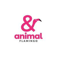 en teken met flamingo logo ontwerp vector grafisch symbool pictogram illustratie creatief idee