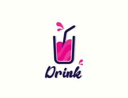 drinkbeker frisdrank logo ontwerp vector