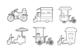 fiets pictogrammenset, Kaderstijl vector