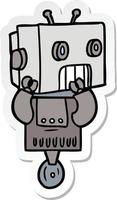 sticker van een tekenfilmrobot vector